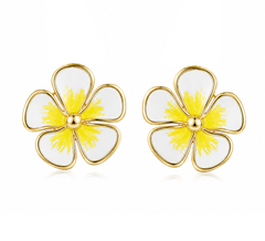 Island Floral Earrings - Plain - 0026