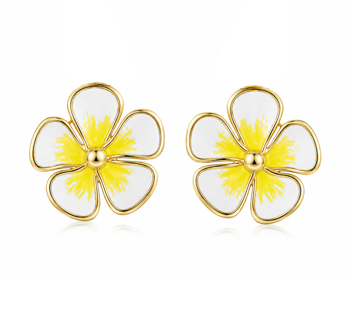 Island Floral Earrings - Plain - 0026