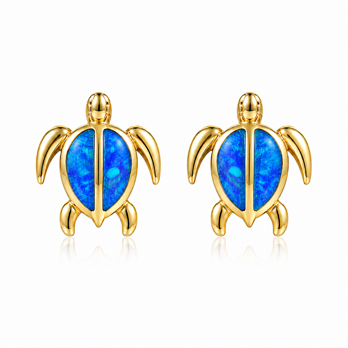 Honu Earrings - Blue Opal - 0032