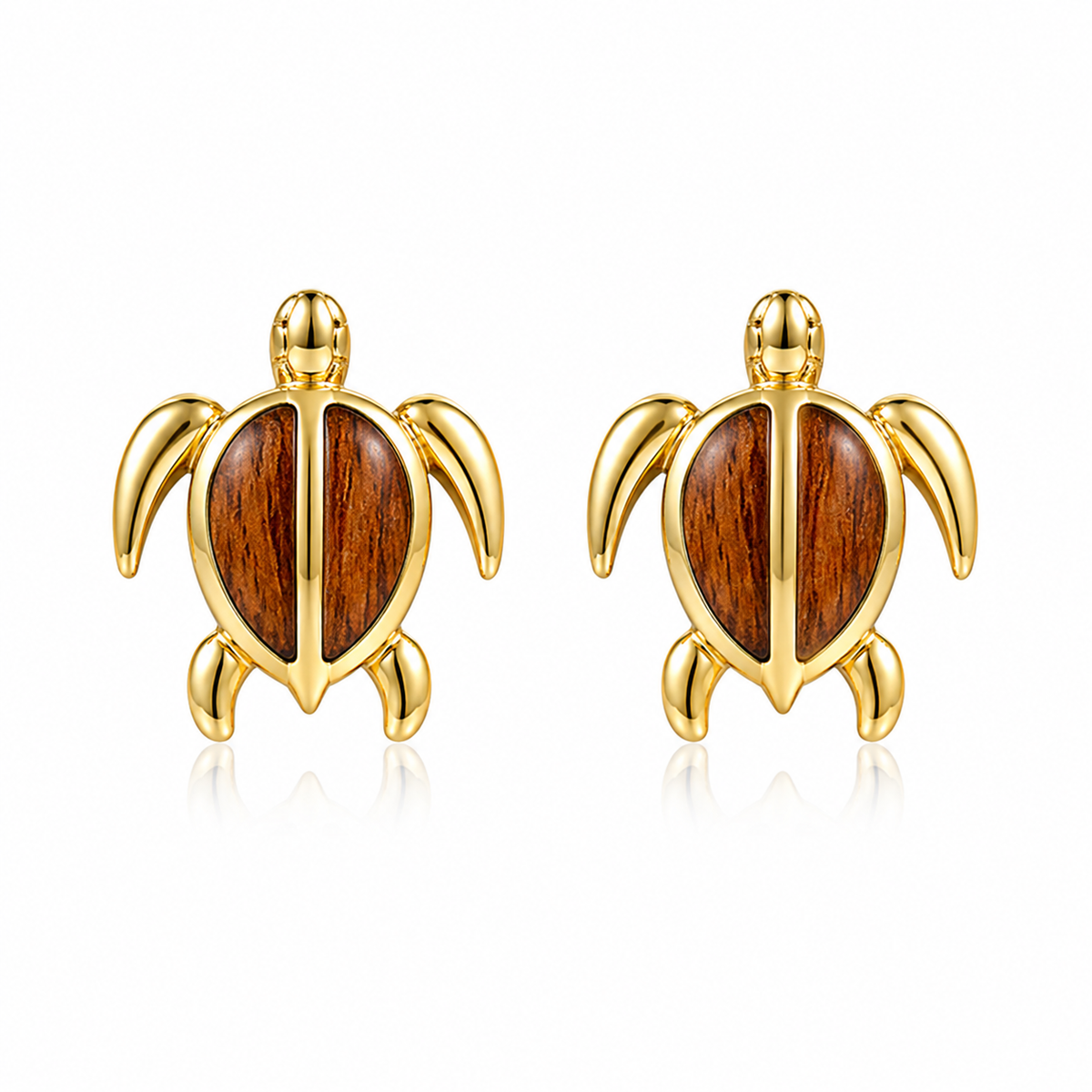Honu Earrings - Wood - 0032