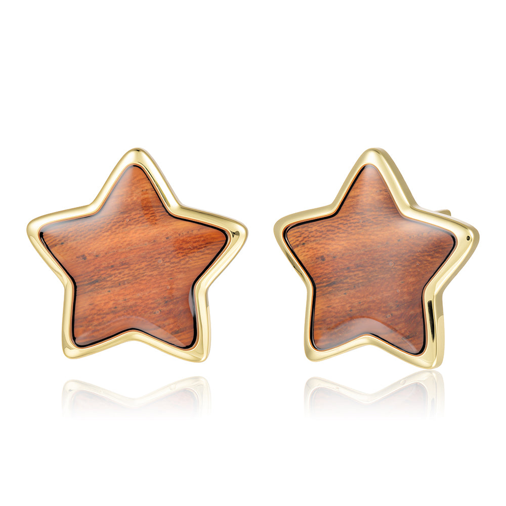 Statement Earrings - Wood - 0048