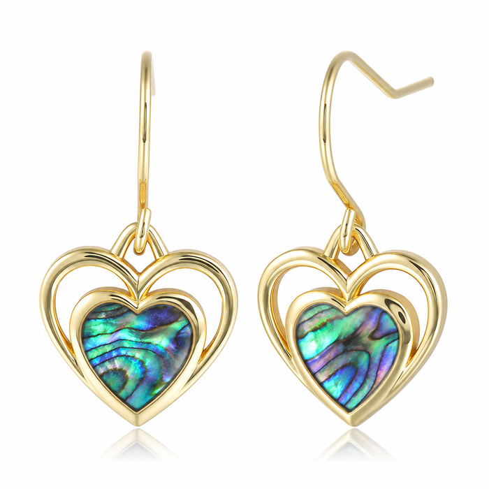 Heart Earrings - Abalone - 0049