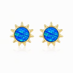 Statement Earrings - Blue Opal - 0053