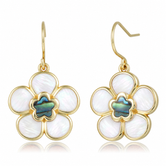 Island Floral Earrings - Abalone + White MOP - 0103