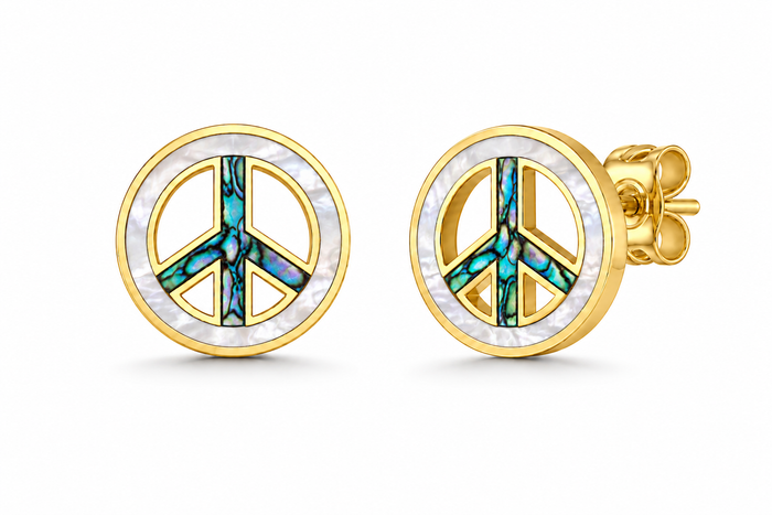 Statement Earrings - Abalone + White MOP - 0109