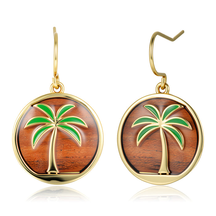 Island Icon Earrings - Wood - 0115