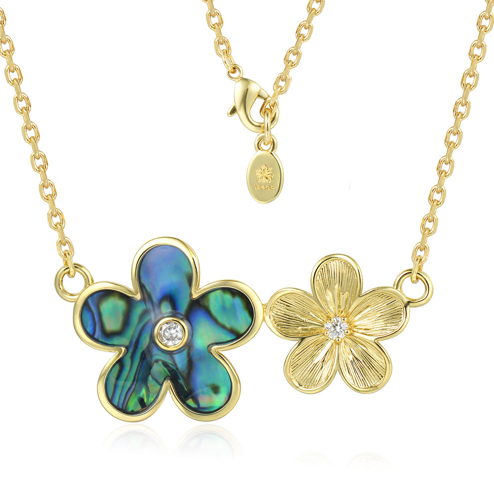 Island Floral Necklace - Abalone - 0021
