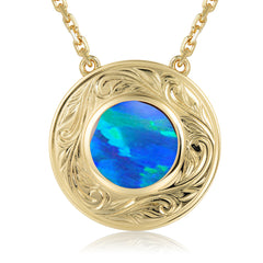 Island Icon Necklace - Blue Opal - 0074
