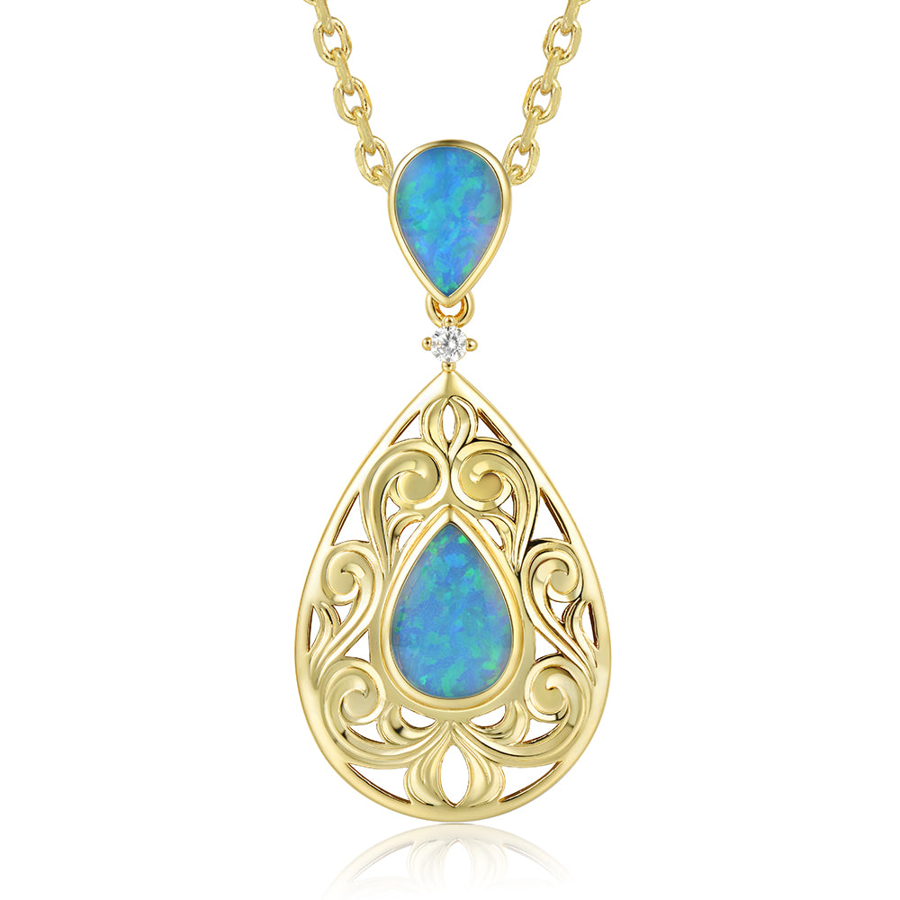Everyday Pendant - Blue Opal - 0003