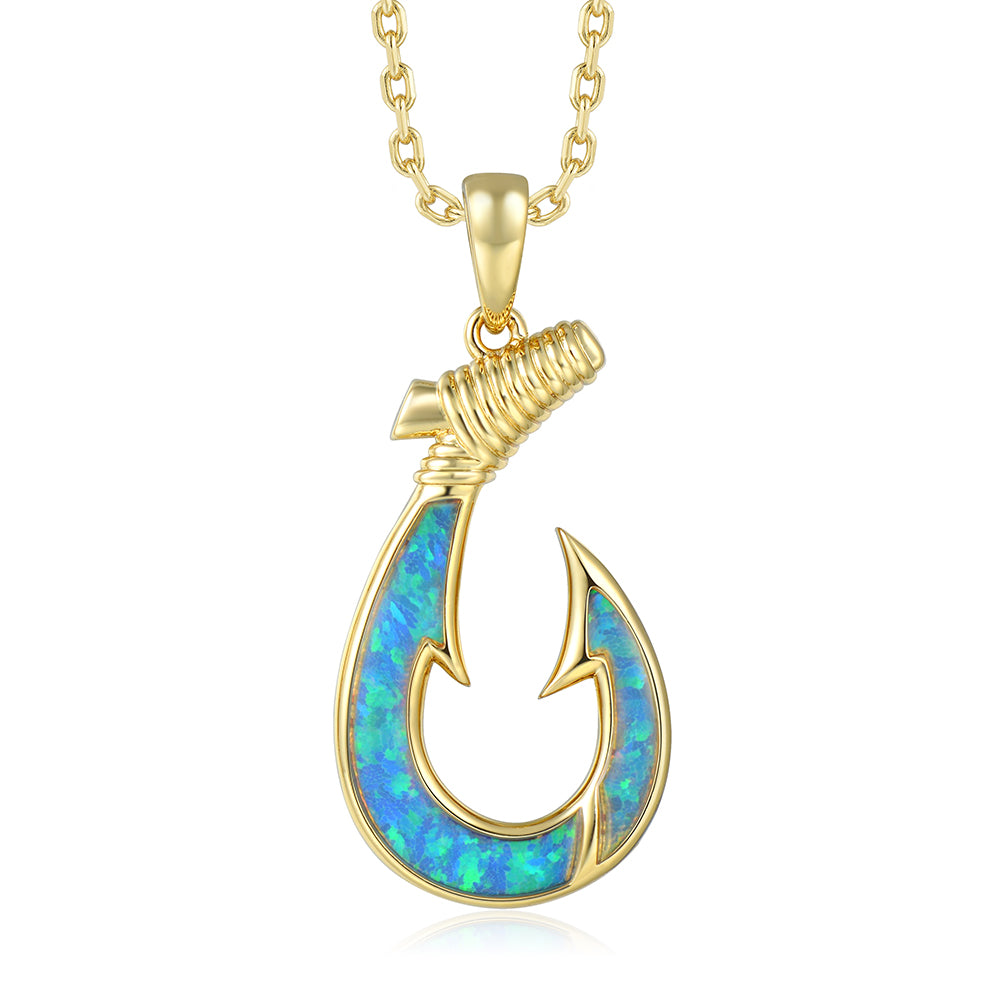 Island Icon Pendant - Blue Opal - 0007
