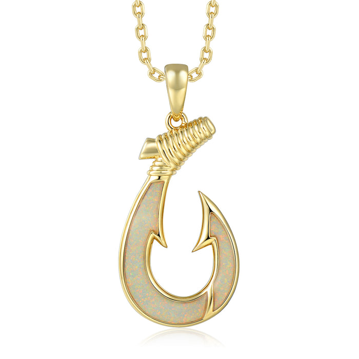Island Icon Pendant - White Opal - 0007