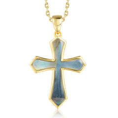 Cross Pendant - Blue Shell - 0030