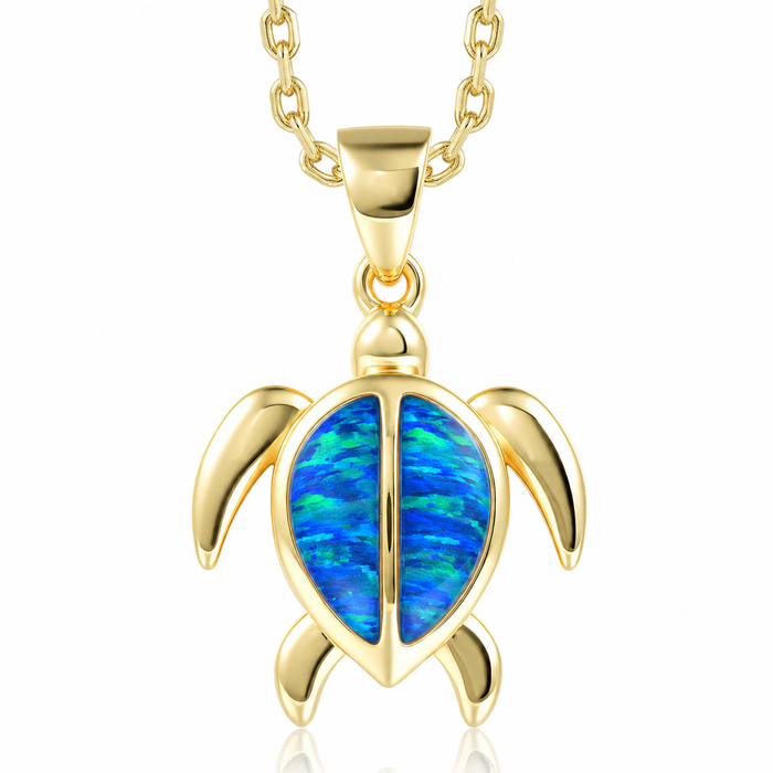 Honu Pendant - Blue Opal - 0032