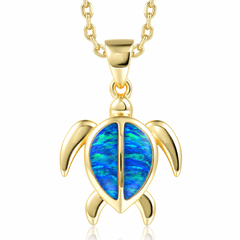Honu Pendant - Blue Opal - 0032
