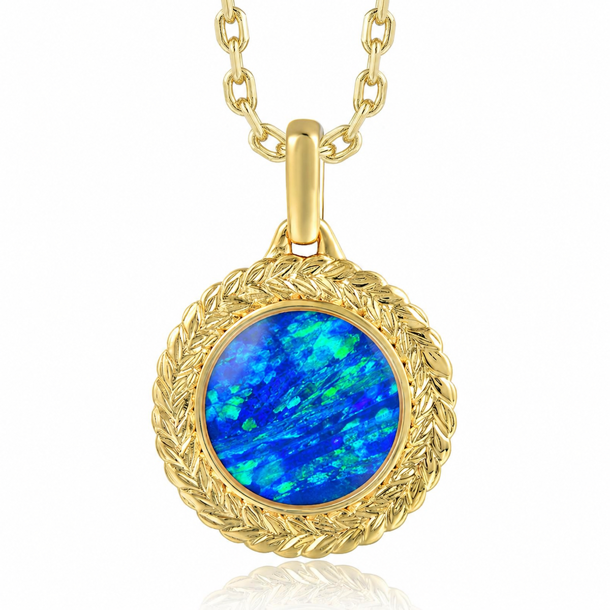 Island Icon Pendant - Blue Opal - 0039