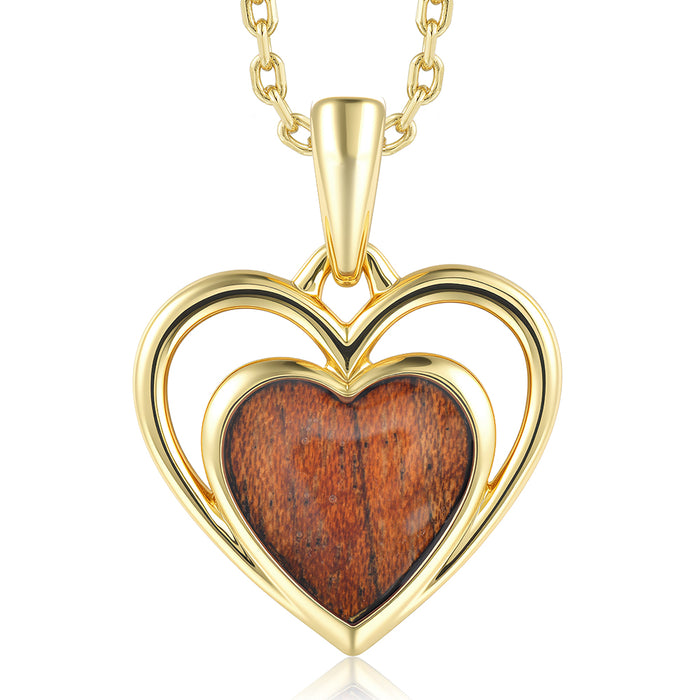 Heart Pendant - Wood - 0049