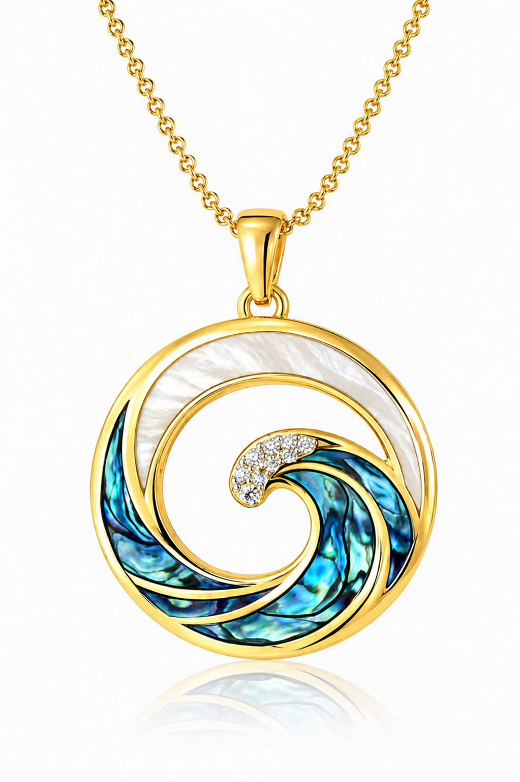 Ocean Pendant - Abalone + White MOP - 0064