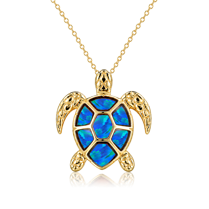 Honu Pendant - Blue Opal - 0065