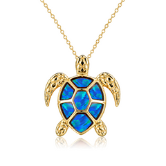 Honu Pendant - Blue Opal - 0065