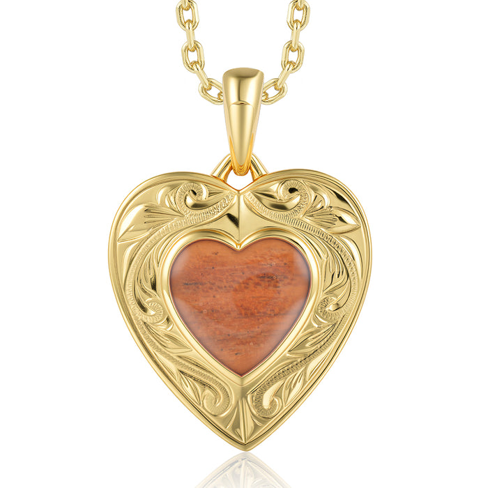 Heart Pendant - Wood - 0080
