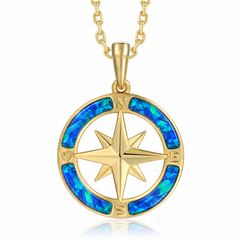 Statement Pendant - Blue Opal - 0088