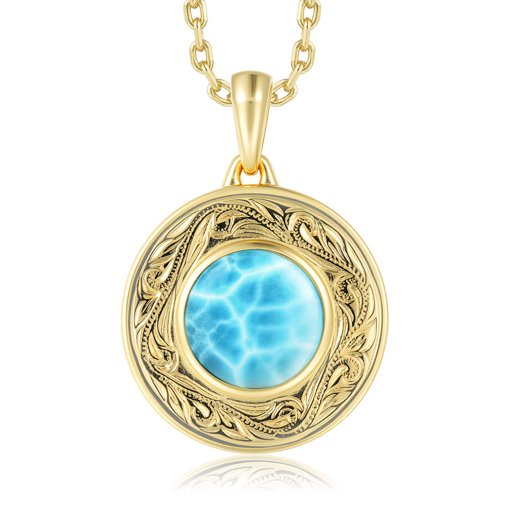 Island Icon Pendant - Larimar - 0089