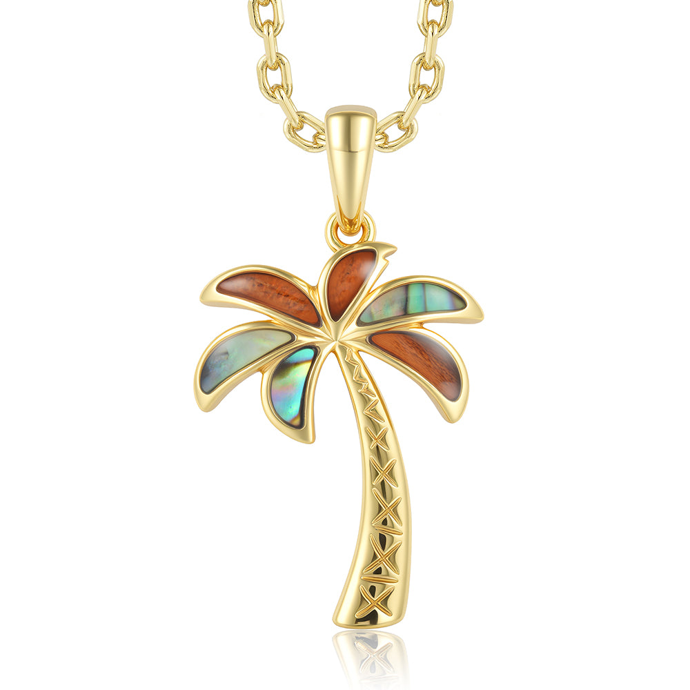 Island Icon Pendant - Abalone + Wood - 0091