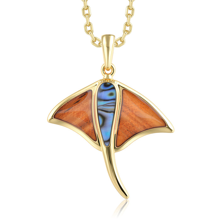 Ocean Pendant - Abalone + Wood - 0093