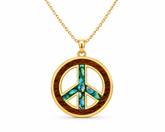 Statement Pendant - Abalone + Wood - 0109