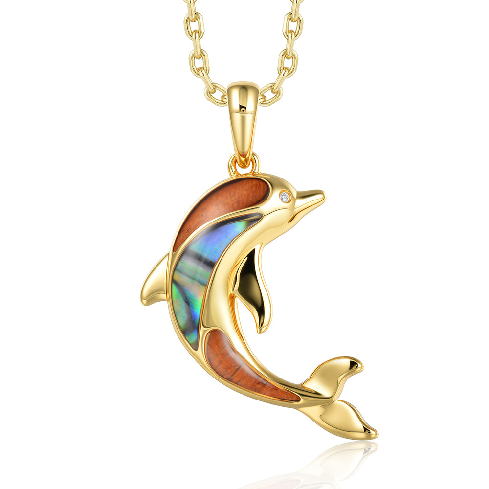 Ocean Pendant - Abalone + Wood - 0117
