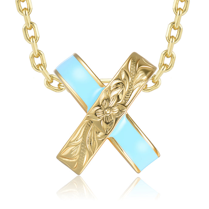 Island Icon Pendant - Light Blue Enamel - 0125
