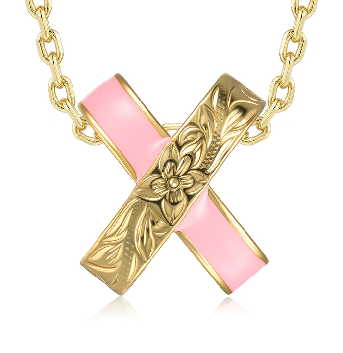 Island Icon Pendant - Pink Enamel - 0125