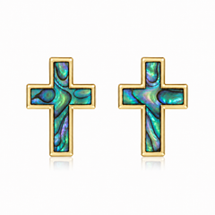 Cross Earrings - Abalone - 0031