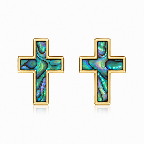 Cross Earrings - Abalone - 0031