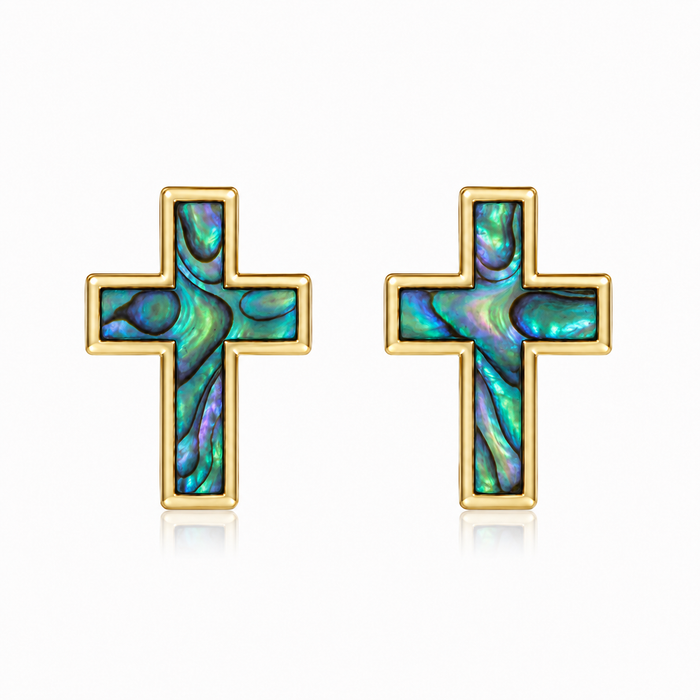 Cross Earrings - Abalone - 0031