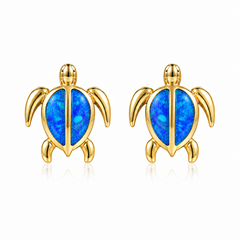 Honu Earrings - Blue Opal - 0032