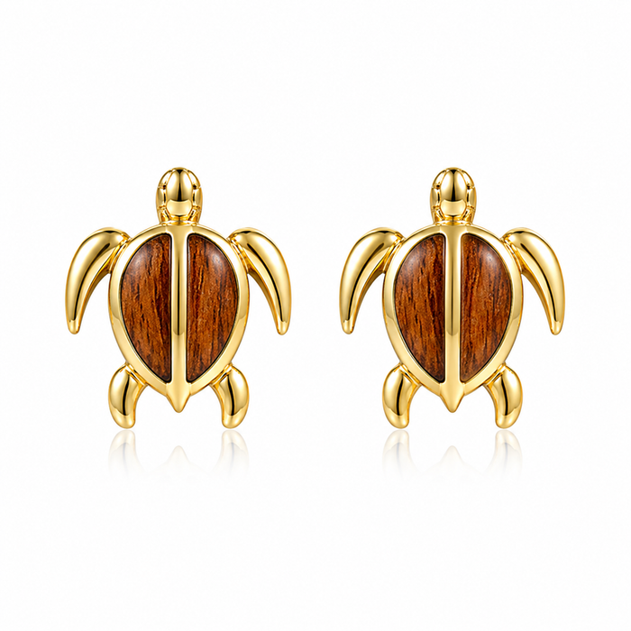 Honu Earrings - Wood - 0032