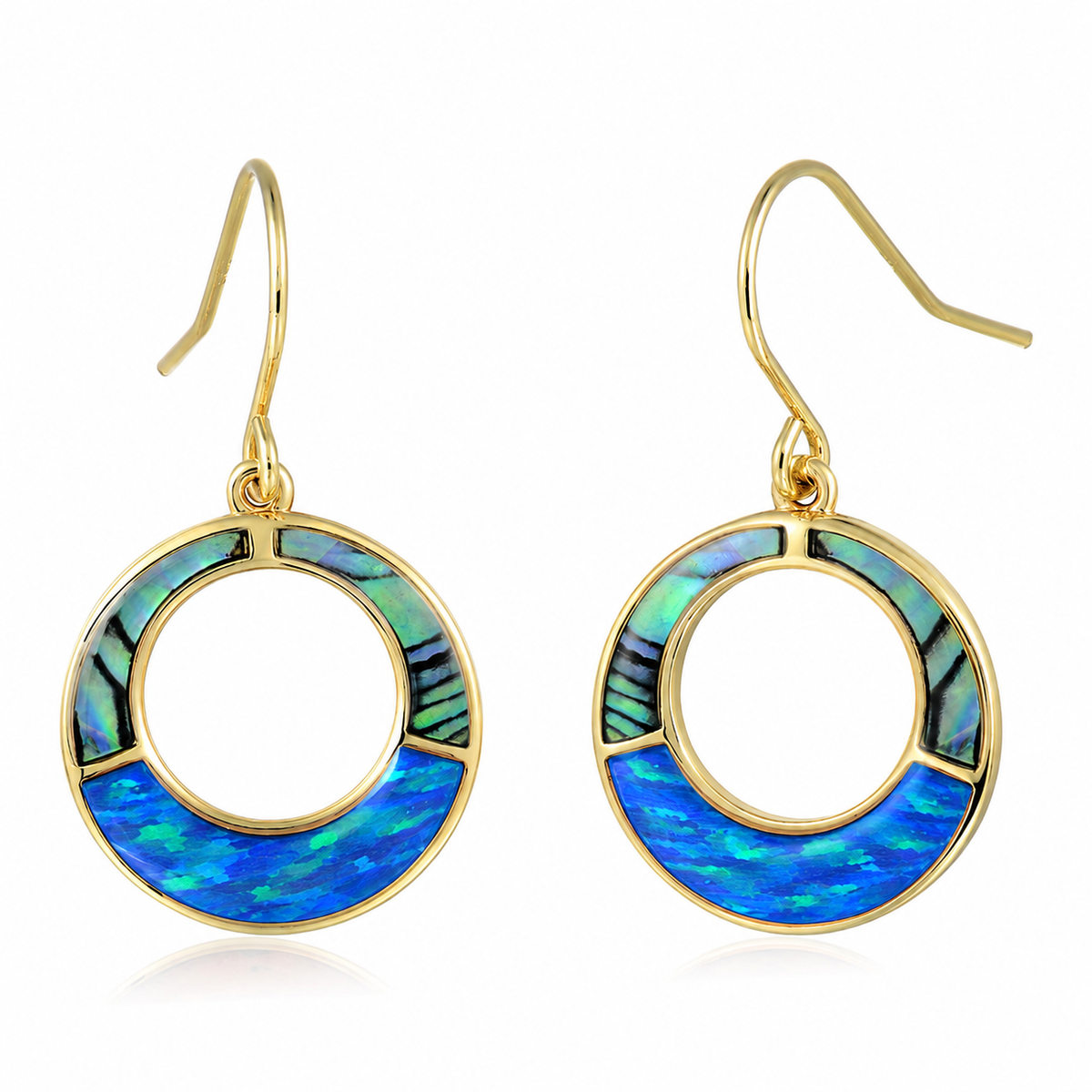 Everyday Earrings - Abalone + Blue Opal - 0037