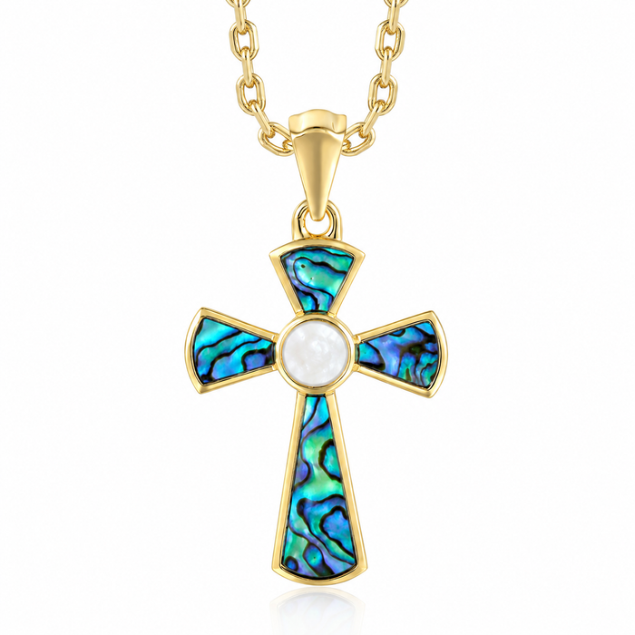 Cross Earrings - Abalone + White MOP - 0042