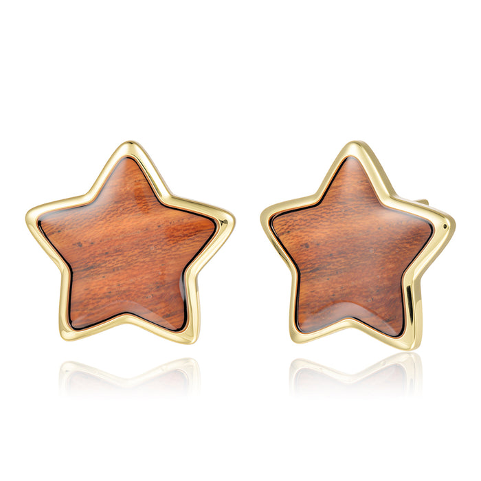 Statement Earrings - Wood - 0048