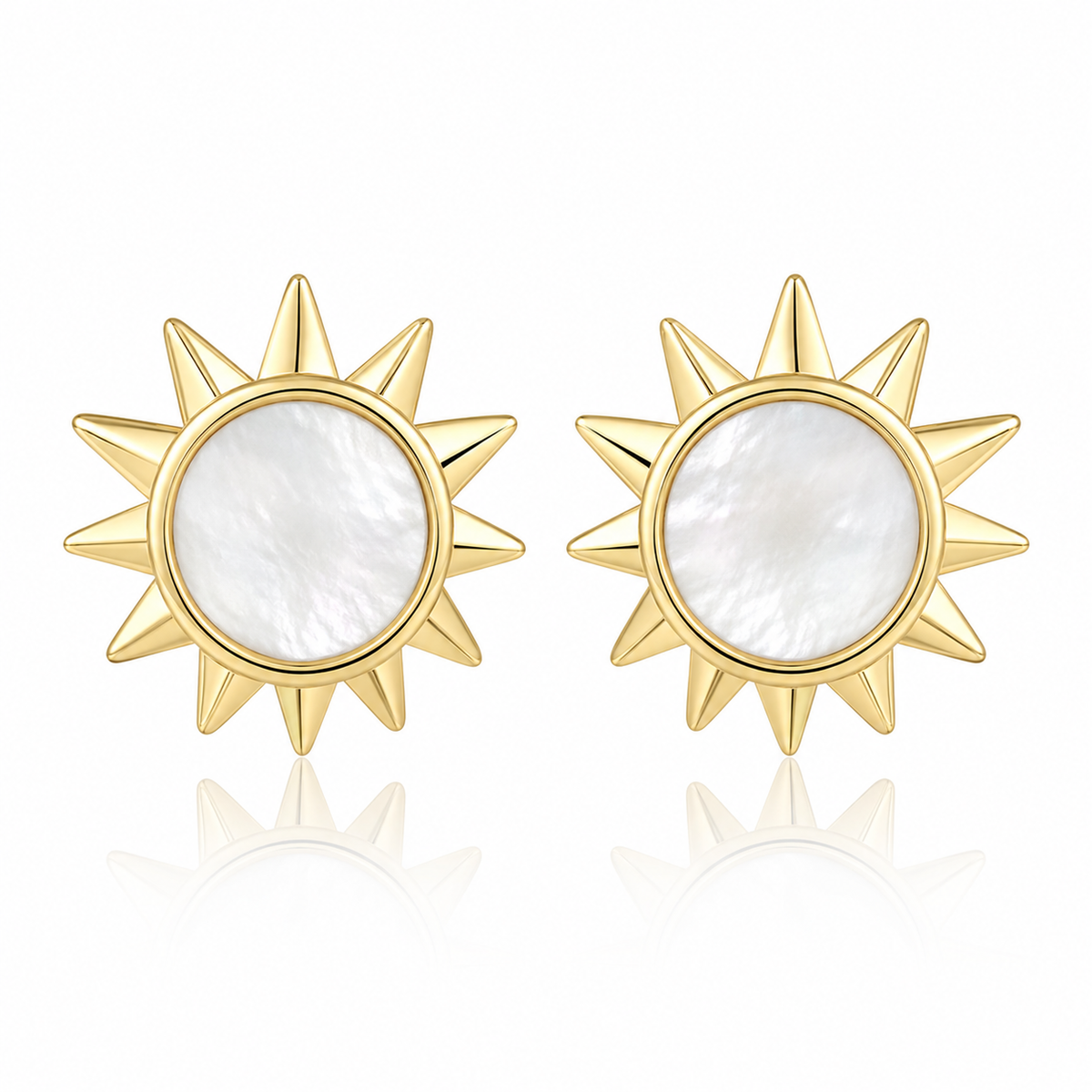 Statement Earrings - White MOP - 0053
