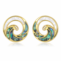 Ocean Earrings - Abalone + White MOP - 0064