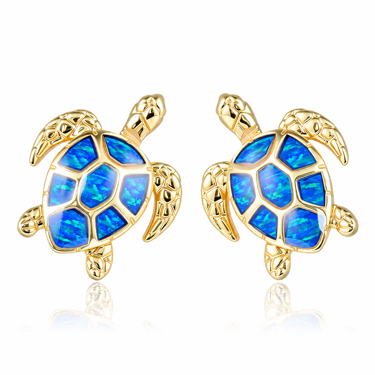 Honu Earrings - Blue Opal - 0065
