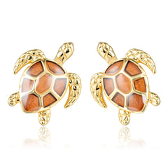Honu Earrings - Wood - 0065