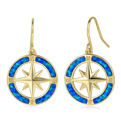 Statement Earrings - Blue Opal - 0088