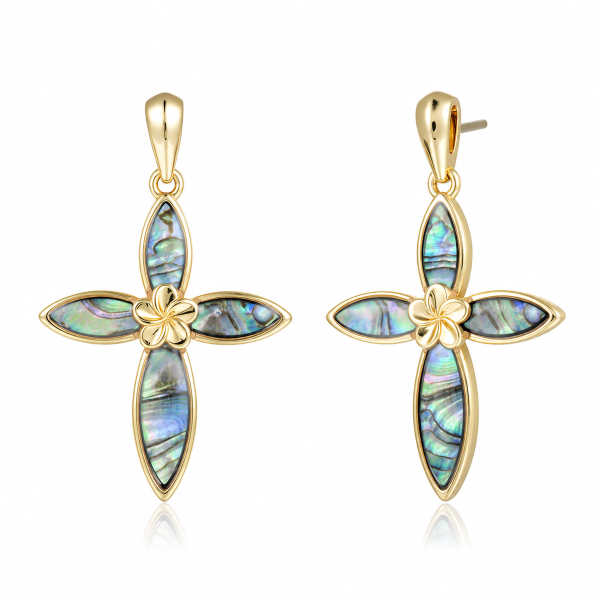 Cross Earrings - Abalone - 0092