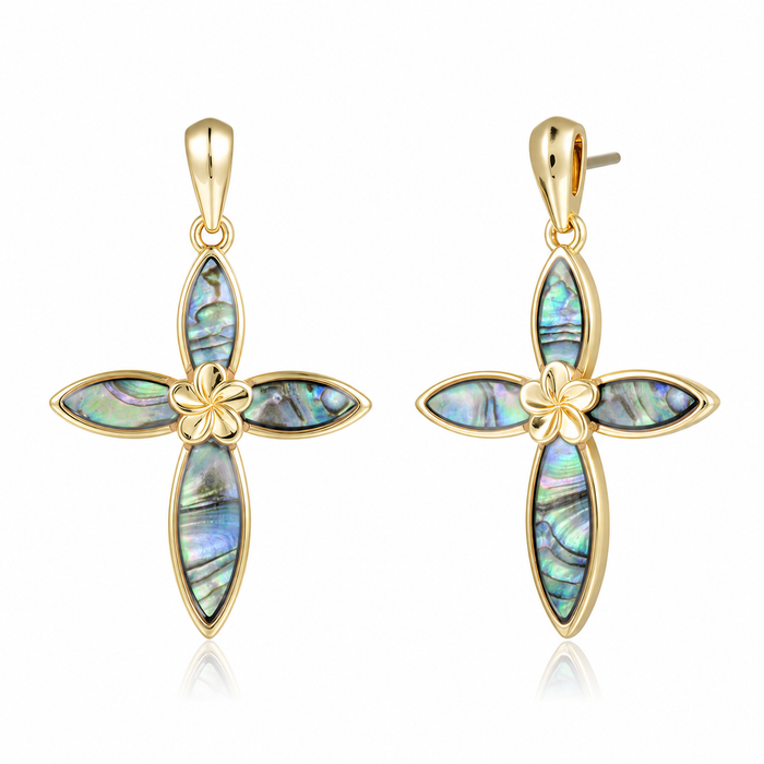 Cross Earrings - Abalone - 0092