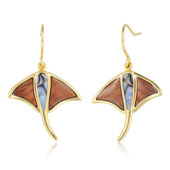 Ocean Earrings - Abalone + Wood - 0093