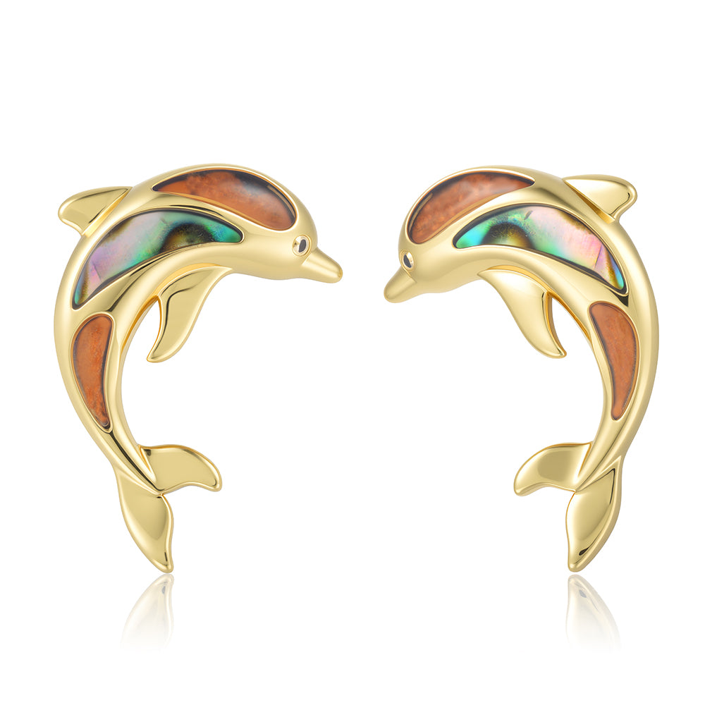 Ocean Earrings - Abalone + Wood - 0117