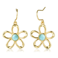 Island Floral Earrings - Larimar - 0123